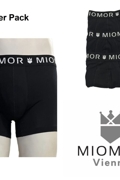 MIOMOR Herren Boxershorts, 3er Pack, Baumwolle, Schwarz